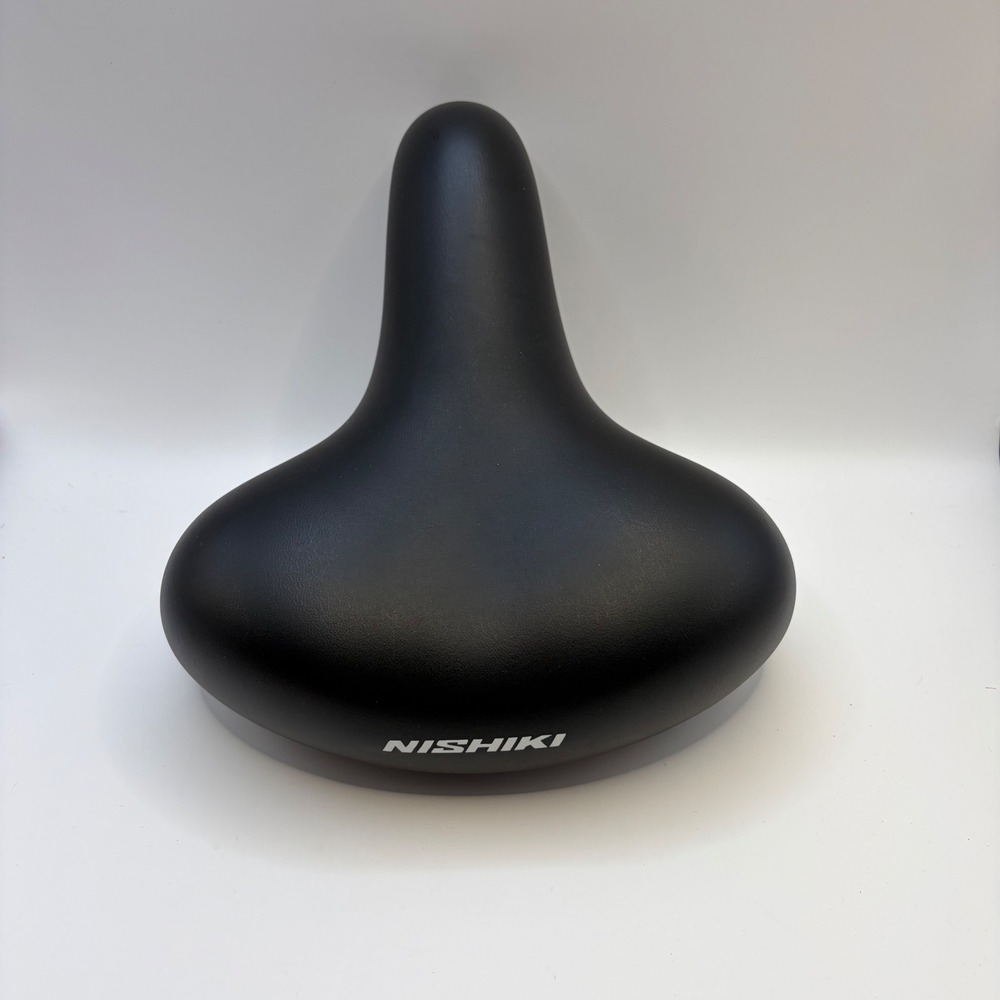 Nishiki Comfort Bike Saddle Black Wide Padded Bicycle Seat Gionelli Base